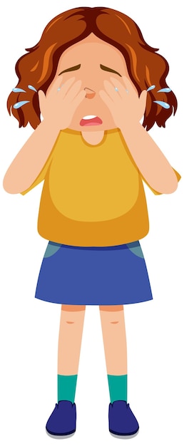 A girl crying cartoon character