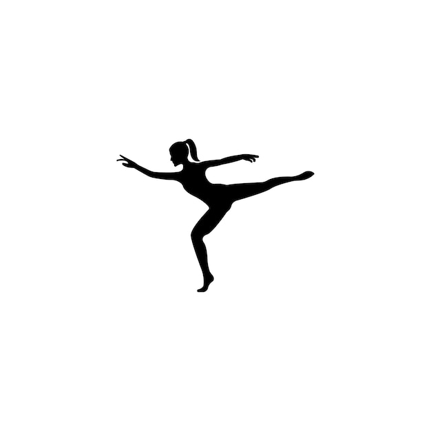 Girl dancing ballet logo vector illustration logo design