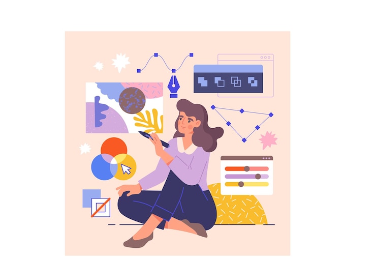 Vector girl designer concept