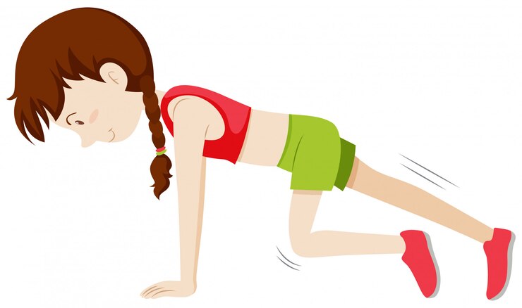 Vector girl doing leg exercise