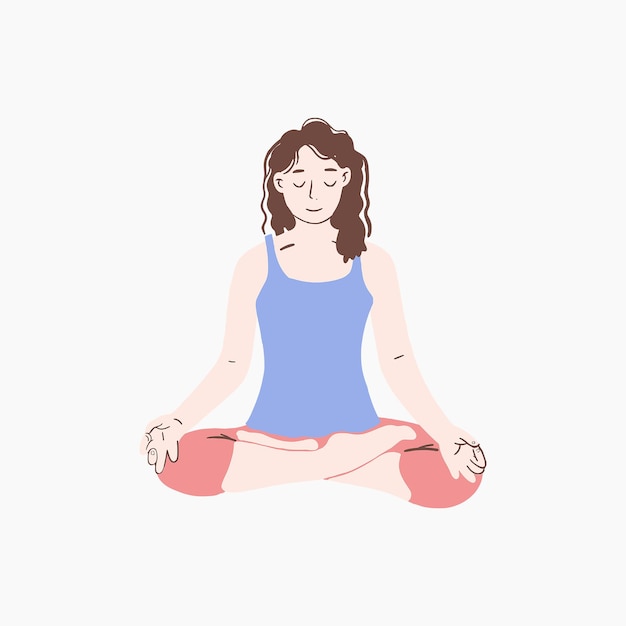 A girl doing yoga illustration