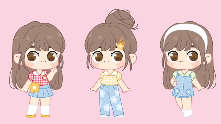 Vector 소녀 여름 의상 1
