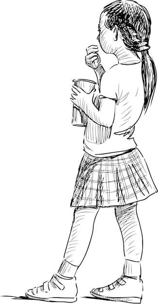 Girl eating popcorn