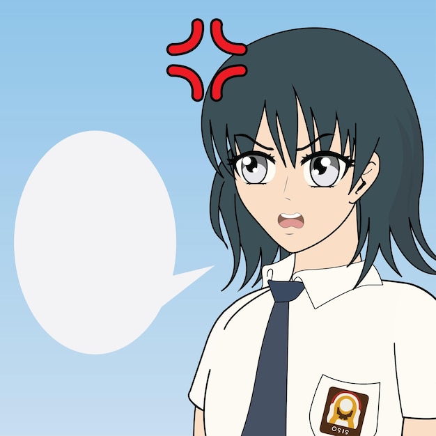 女の子の表情イラスト背景
