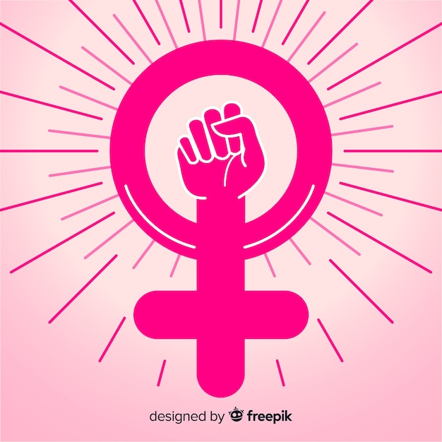 Vector girl fist symbol