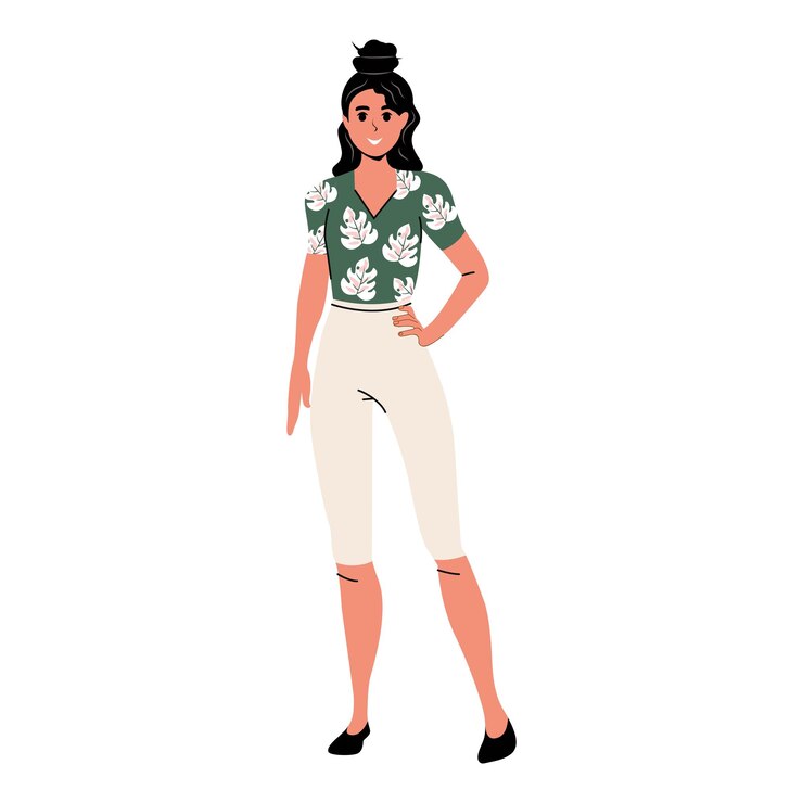 Vector girl flat 19