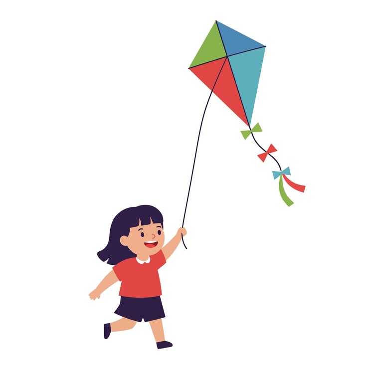 Girl Flying a Kite