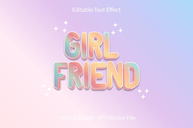 Girl Friend 3D Emboss Cartoon Style design