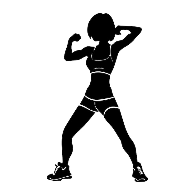 Vector a girl gym vector silhouette