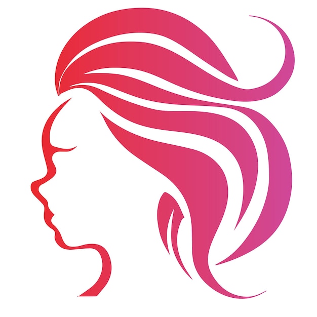 Vector girl hair saloon beauty parlour logo icon symbol