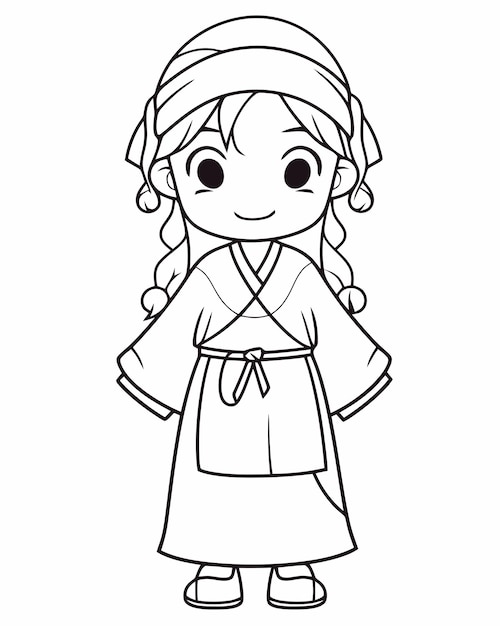 A girl in a hanbok dress