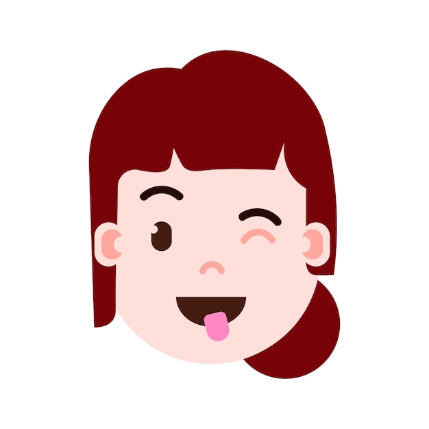 Vector girl head emoji personage icon