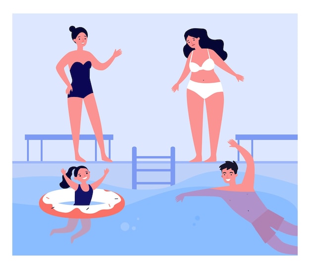 girl and her friend at swimming pool
