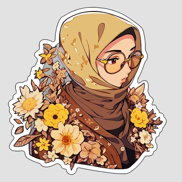 Vector girl in hijab