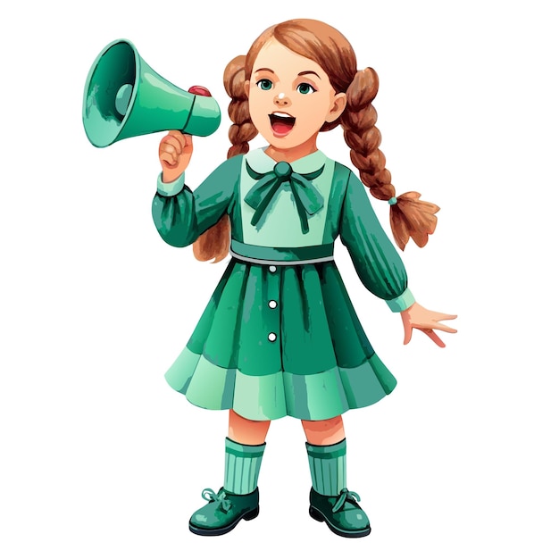 girl holding megaphone