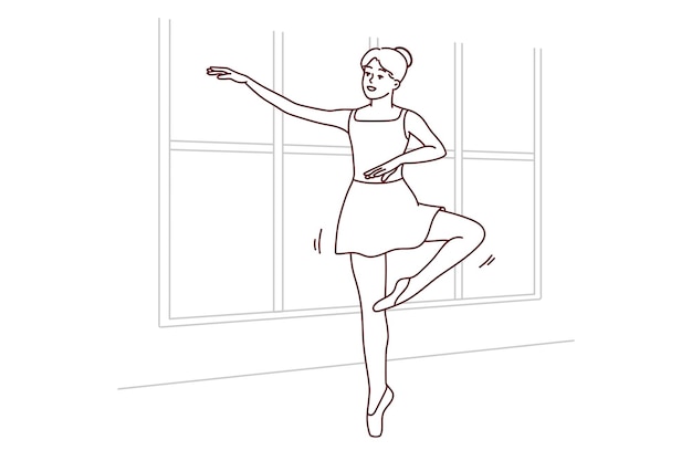 Девушка в пачке танцует в помещении