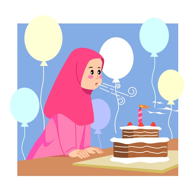girl is celebrating a birthday