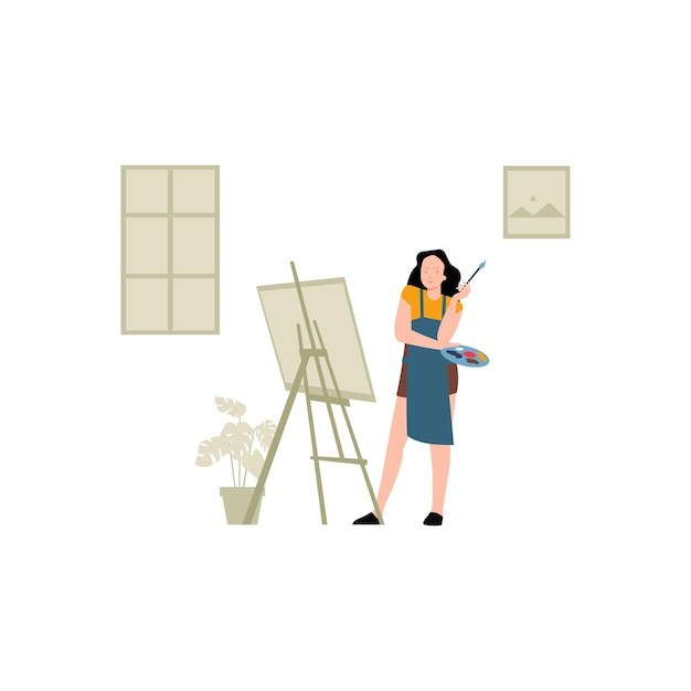 the girl is fond of drawing