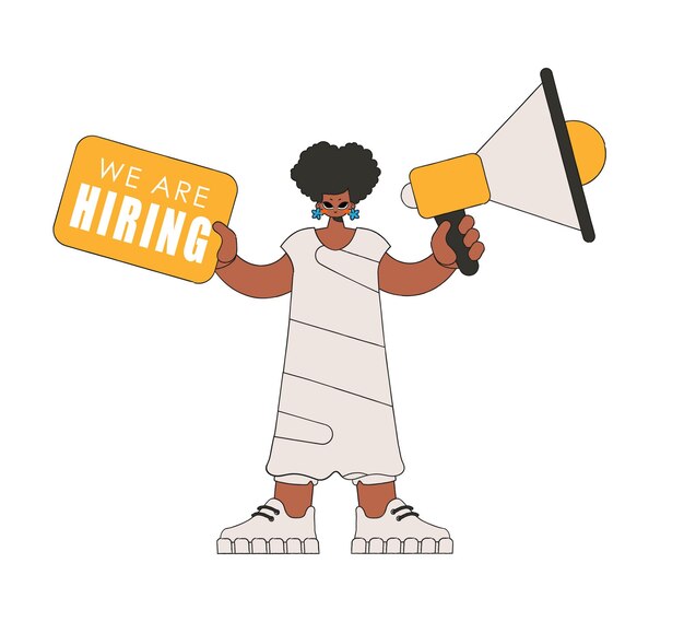 the girl is holding a megaphone human resource and recruitment