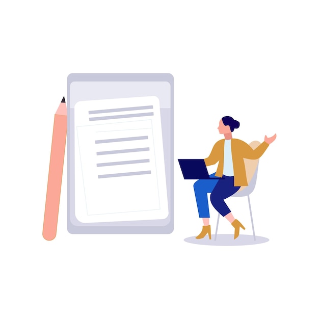 A girl is sitting on a chair working on a laptop