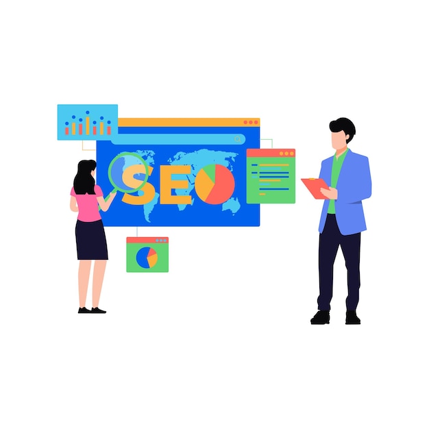 The girl is working on SEO