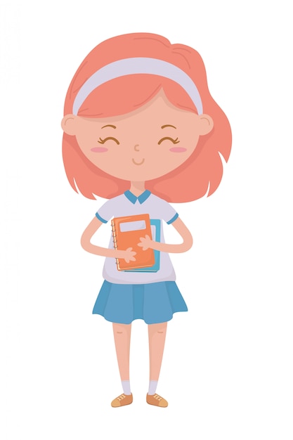 Vector girl kid of school design