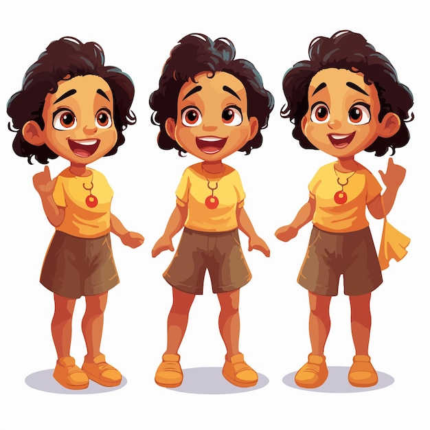 Vector girl latina in simple vector