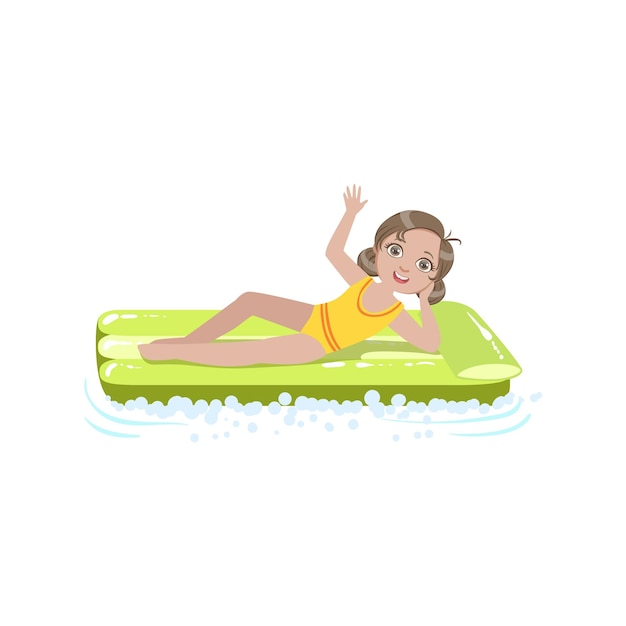 Girl Laying On The Water Air Bed