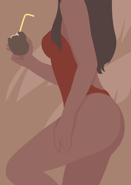 Vector girl in lingerie beauty flat design