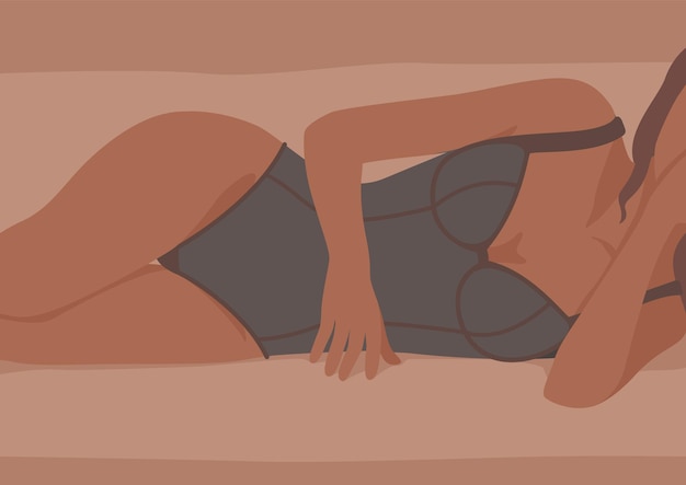 girl in lingerie beauty flat design