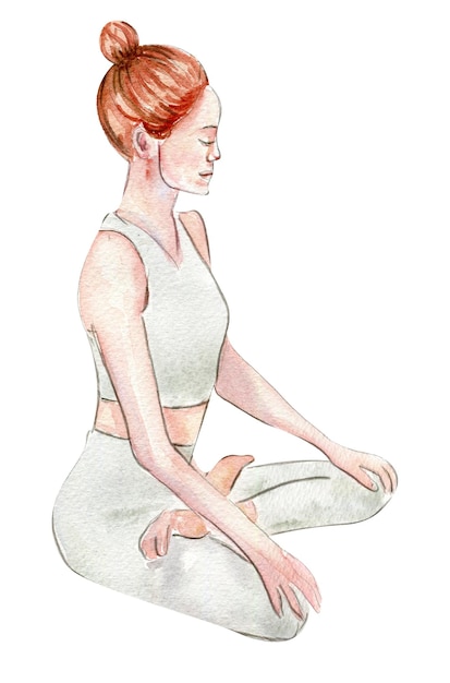Ragazza in posa di meditazione pose di yoga