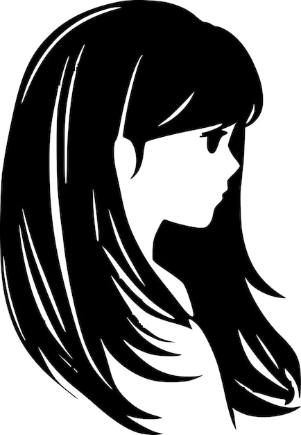 Girl Minimalist en Flat Logo Vector illustratie