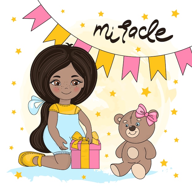 Girl miracle valentine's day illustration