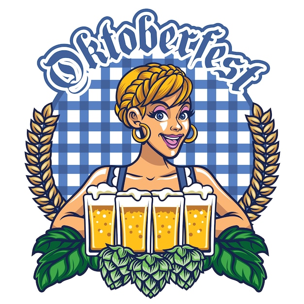 Vector girl of oktoberfest design