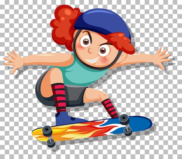 Девушка на скейтборде мультипликационный персонаж