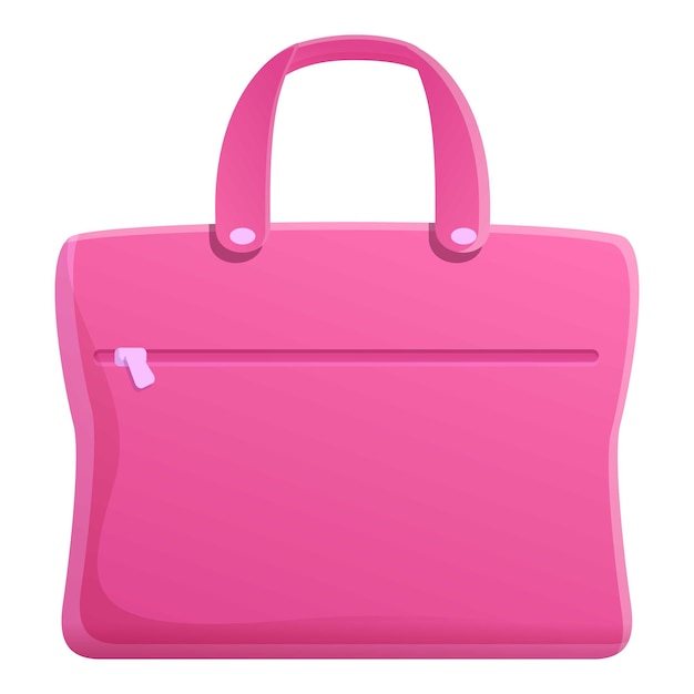 girl pink laptop bag icon cartoon of girl pink laptop bag vector icon for web design isolated on white background