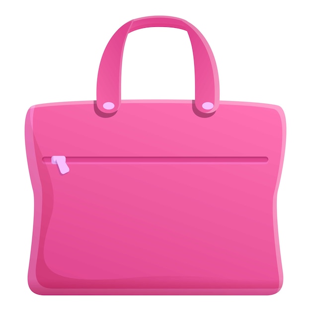 Iconica di borsa portatile rosa per ragazze cartoon di borsa per portatili rosa per ragazza iconica vettoriale per web design isolata su sfondo bianco