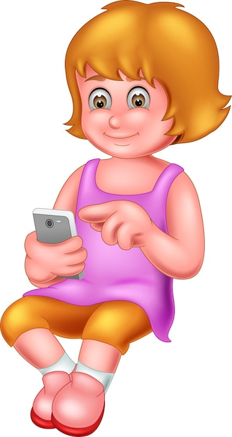 girl play handphone