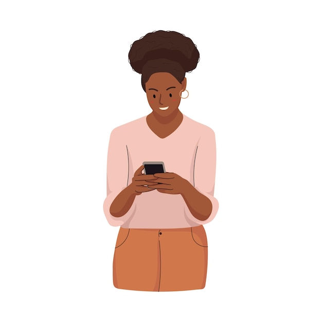 女の子が携帯電話で遊ぶ