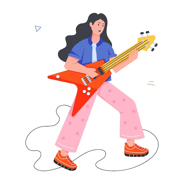 a girl playing guitar with a guitar that says  she is playing