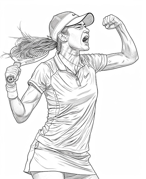 Vector girl playing tennis