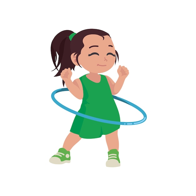 girl playing with ula ula isolated icon