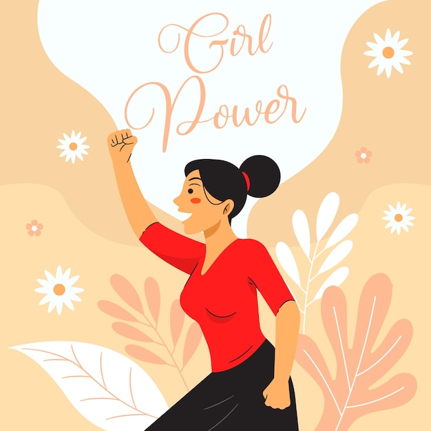 Girl power concept illustratie