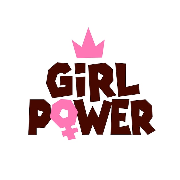Вектор Лозунг феминизма girl power
