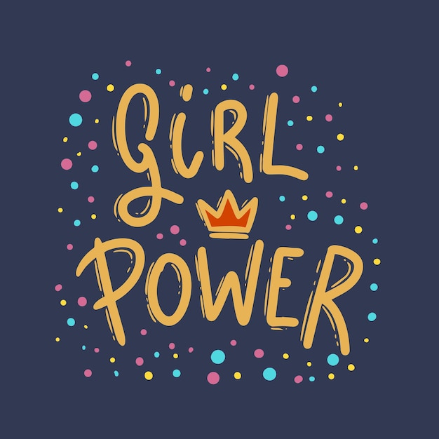 Vector girl power. lettering phrase for postcard, banner, flyer. vector illustration