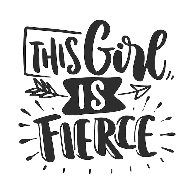 Girl Power Lettering Quotes Мотивационные вдохновляющие плакаты для печати, открытки, дизайн футболок и т. Д.