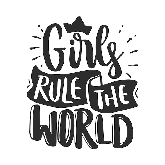 Girl Power Lettering Quotes Motiverende Inspirerende Afdrukbare Poster, Kaarten, T-Shirt Design, etc.