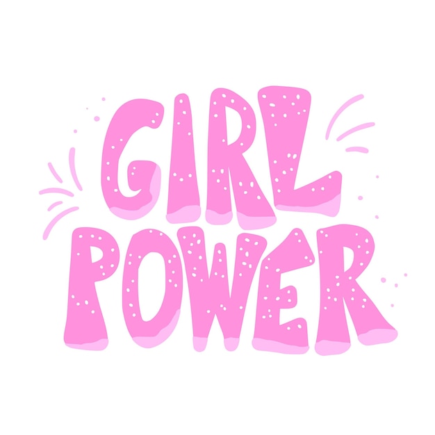 Vettore cita di girl power isolata illustrazione vettoriale