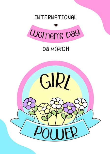 Vector girl power sticker illustration vector