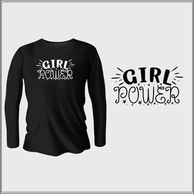 girl power t-shirt design with vector